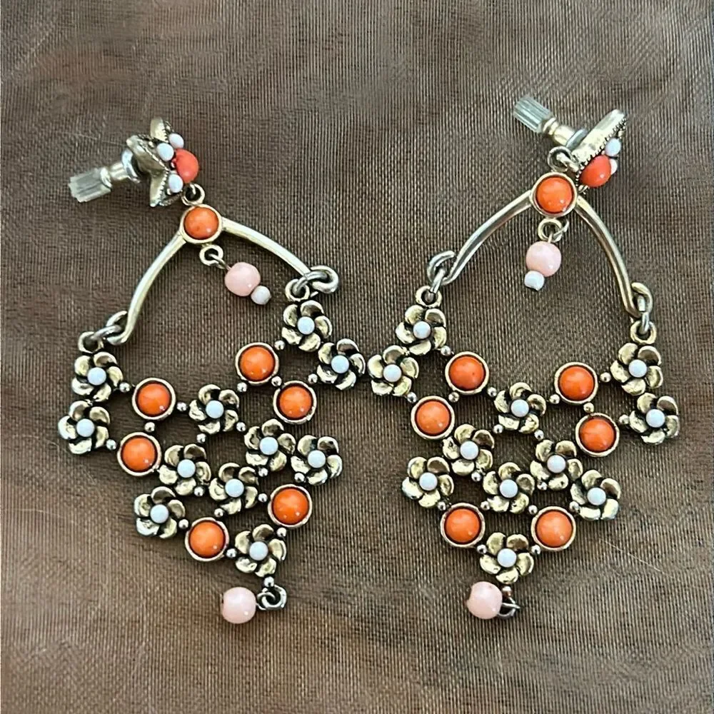 Floral Beaded Chandelier Earrings!